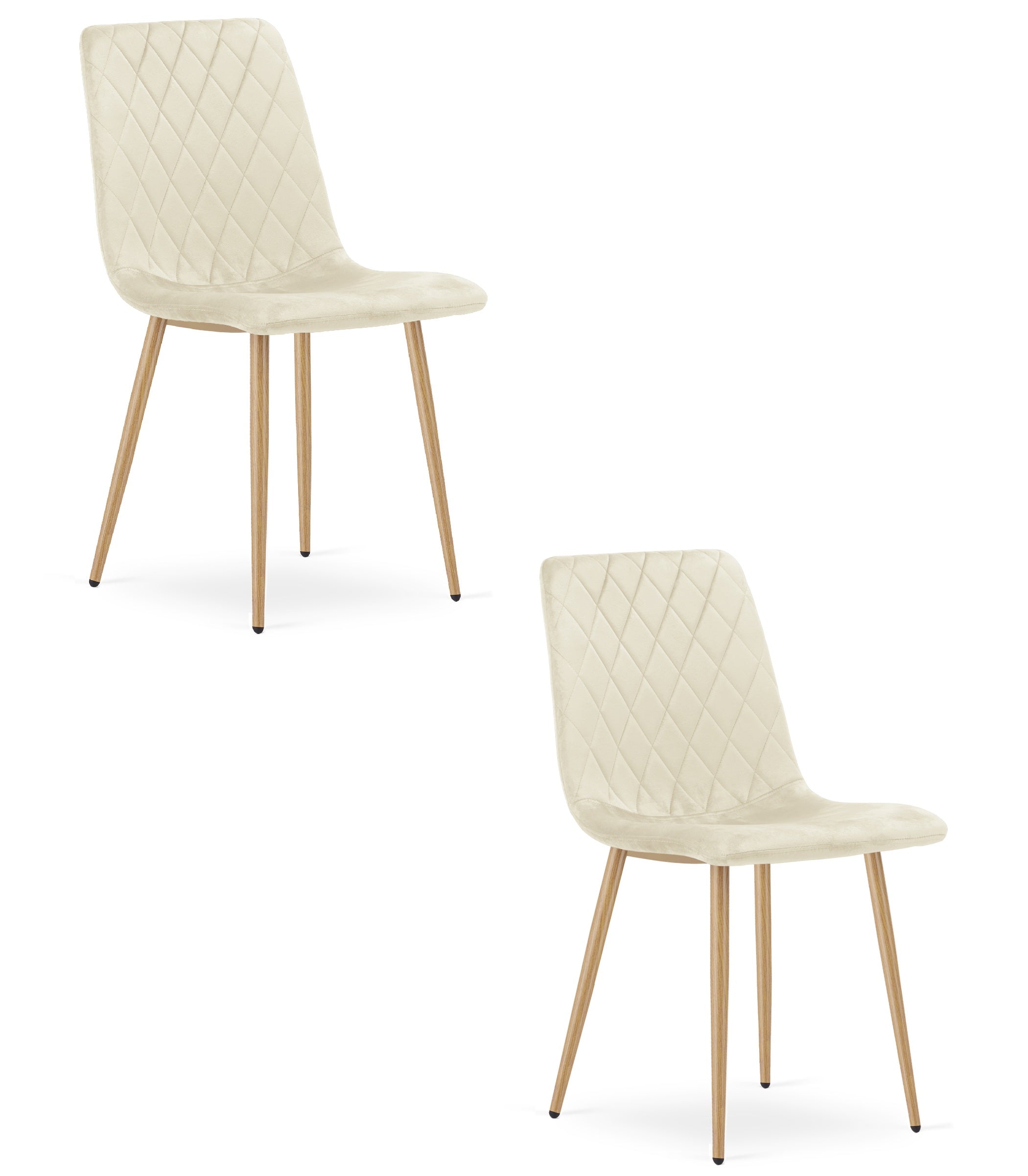 VALORA TURIN Sedia in velluto - Beige chiaro x 2