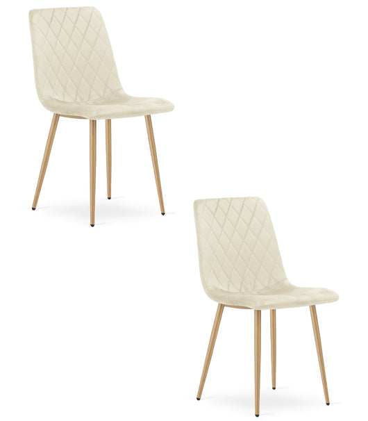 VALORA TURIN Sedia in velluto - Beige chiaro x 2
