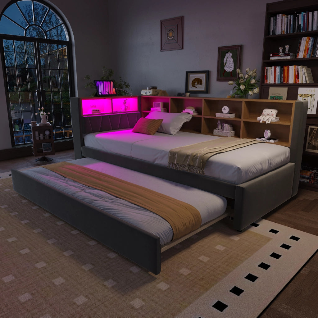 Divano letto con funzione letto estraibile flanella 90x200 cm