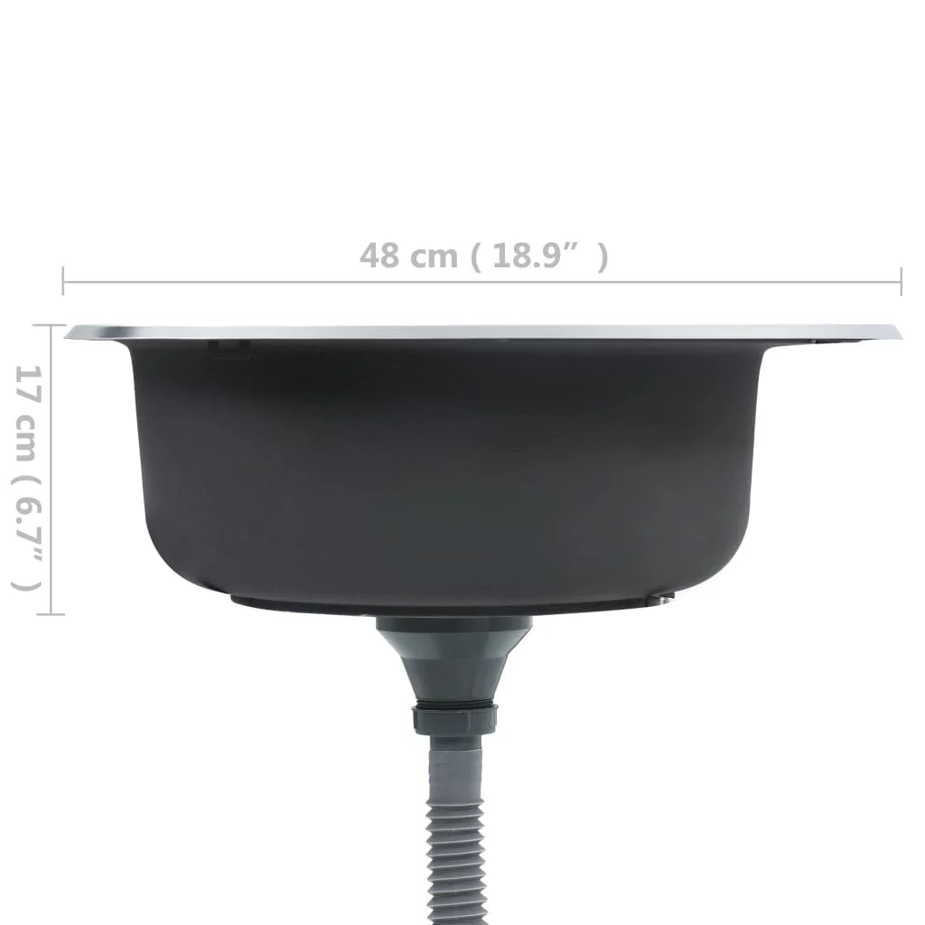 Lavello da cucina con filtro e sifone 48 cm acciaio inox 02_0002356