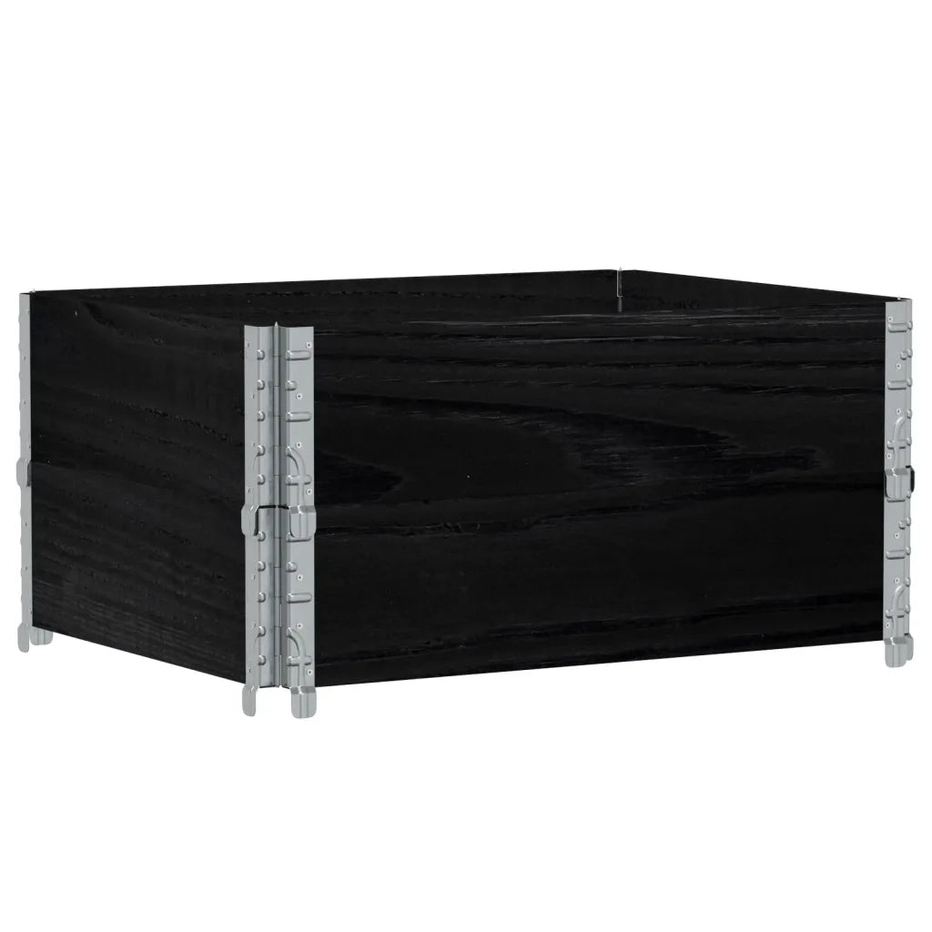 Fioriera da Giardino Nera 80x60 cm in Legno Massello di Pino 3295840