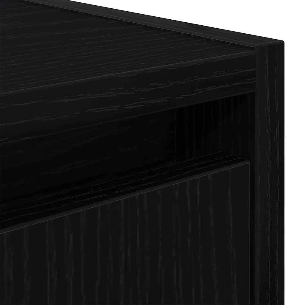 Comodino | Armadio da Notte | Mobiletto da notte a Muro Rovere Nero 38x34x40 cm