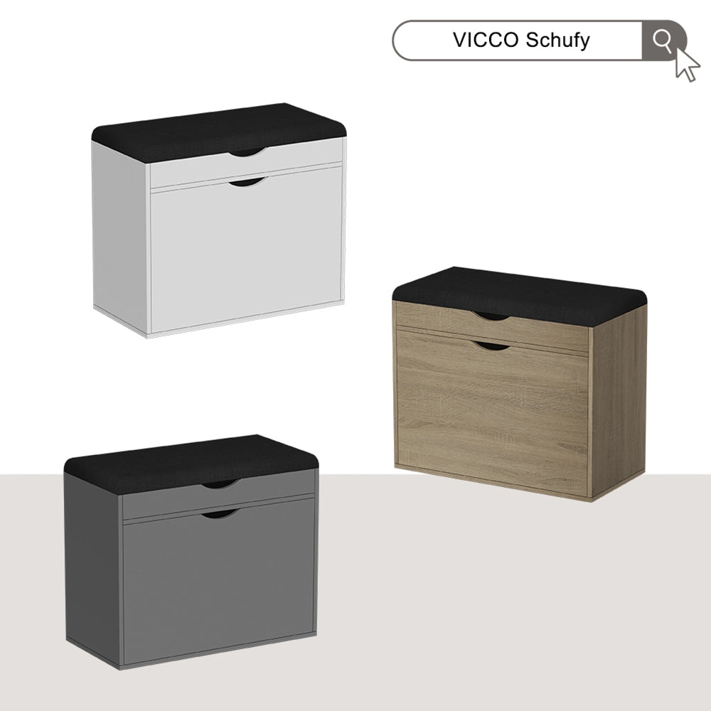 Vicco Panca scarpiera da ingresso Sonoma 60 x 51 cm con 2 scomparti