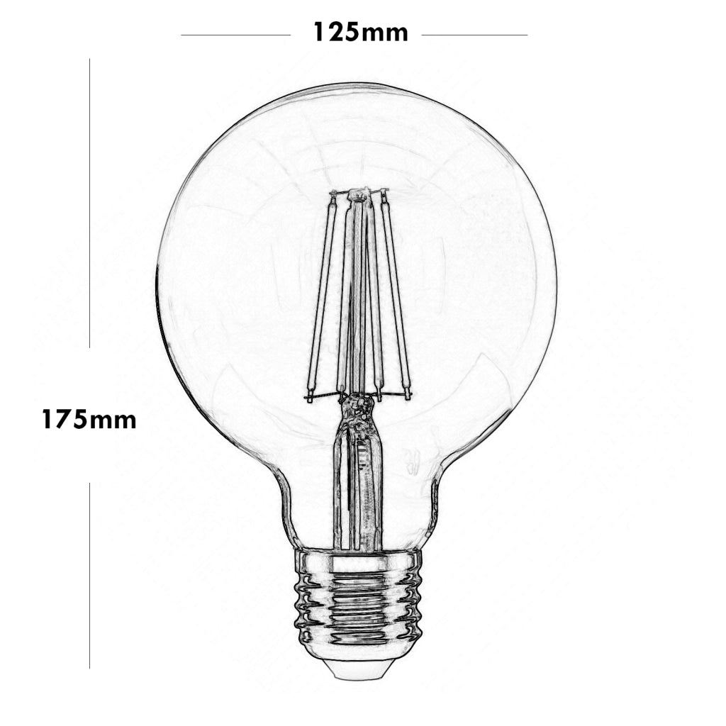 Lampadina globo E27 LED 12W resa 120W lampada palla vetro luce 2500K decorativa pub bar taverna pizzeria