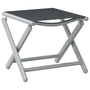 Poggiapiedi Pieghevole Nero e Argento in Textilene e Alluminio  cod mxl 73457