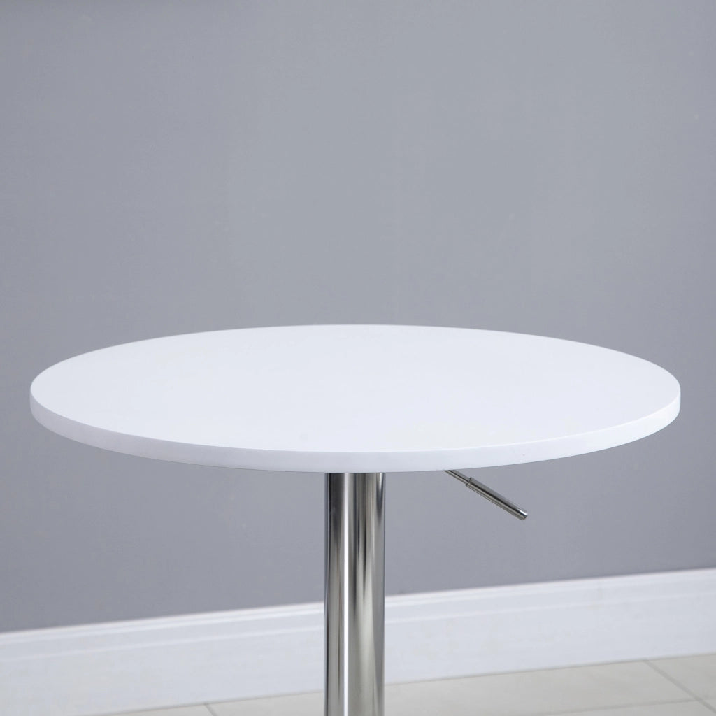 Tavolo da bar regolabile in altezza con base rotonda ¨C zephmum ¨C bianco ?60x69-93 cm