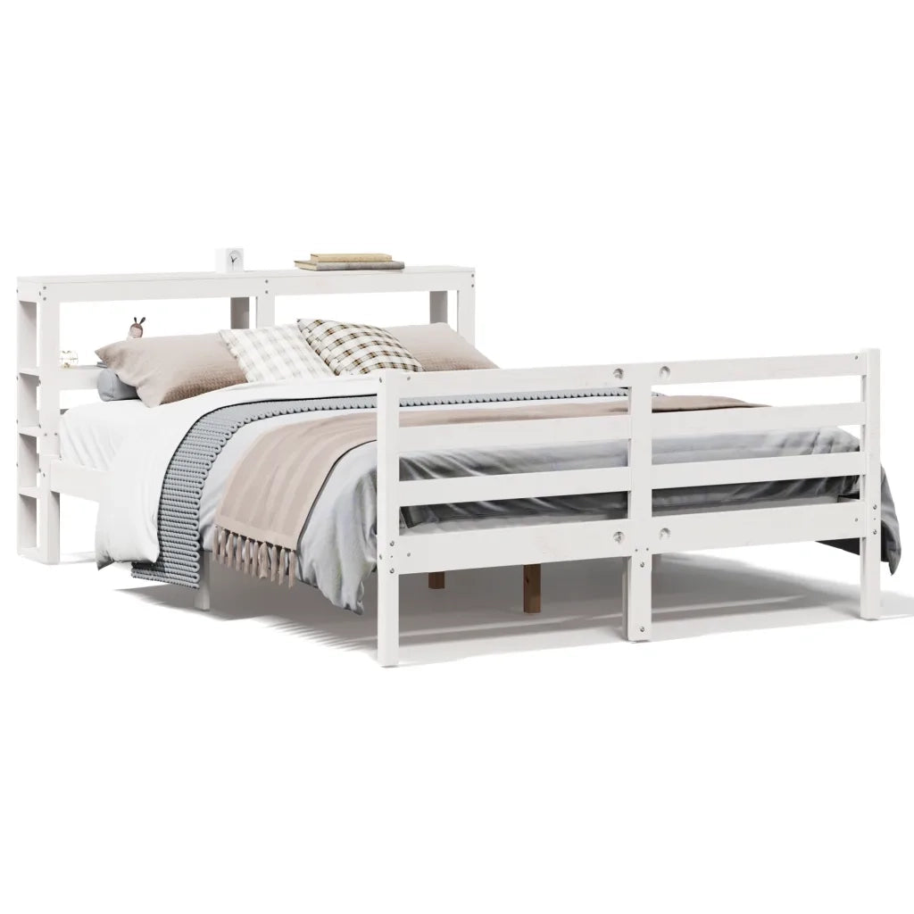 Letto senza Materasso Bianco 140x200 cm Legno Massello di Pino