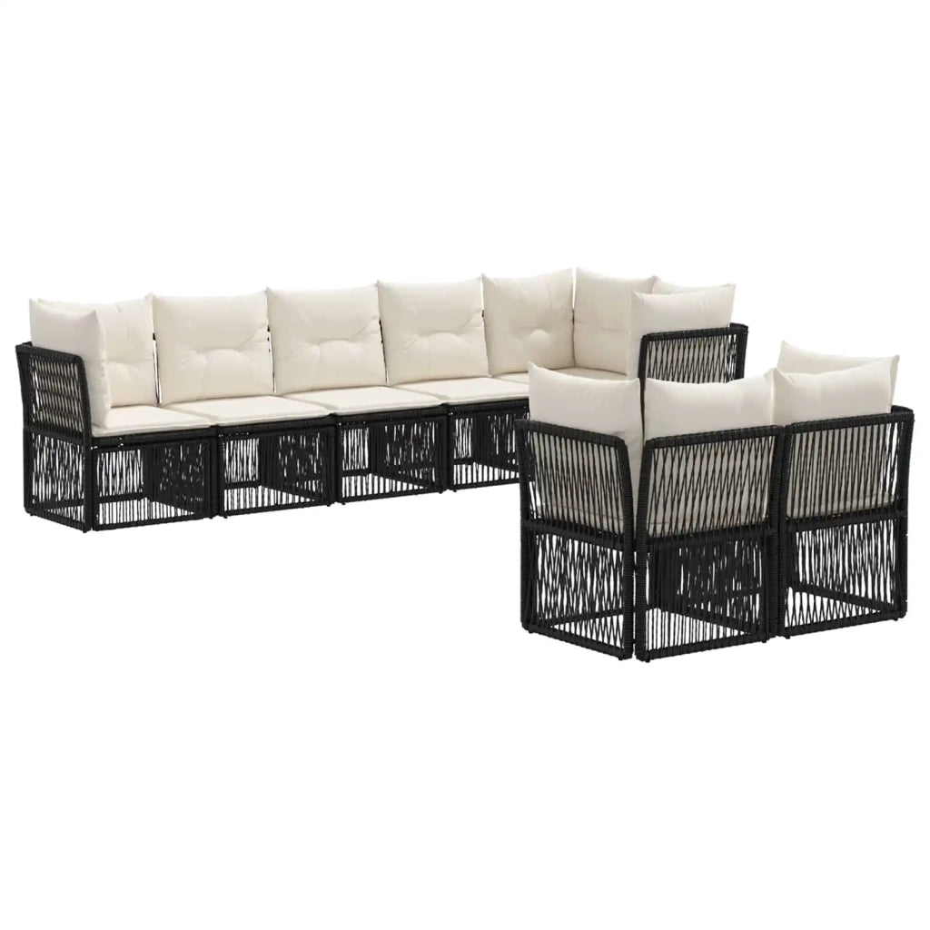 Set Divano da Giardino 8 pcs Nero polyrattan 3434284