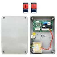 CENTRALE COMANDO SCHEDA CENTRALINA CANCELLO BATTENTE 24V CON 2 TELECOMANDI 4 CH