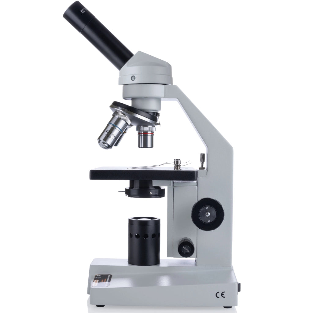 Mikroscopio Biologico Uran Pro MBUP – Testa Monoculare Inclinata 45° | Ottica di Alta Qualità, LED