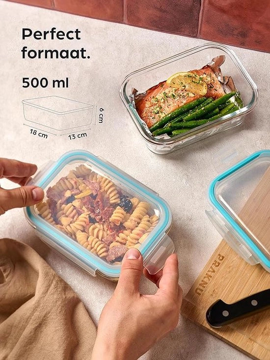 Contenitori di conservazione alimentare in vetro - Set di contenitori di conservazione alimentare in vetro