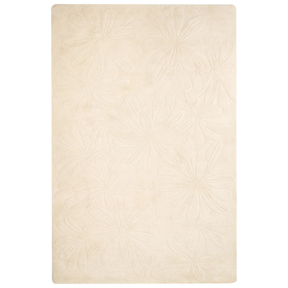 Tappeto beige chiaro in lana Forma rettangolare Motivo floreale 200 x 300 cm Stile moderno Soggiorno