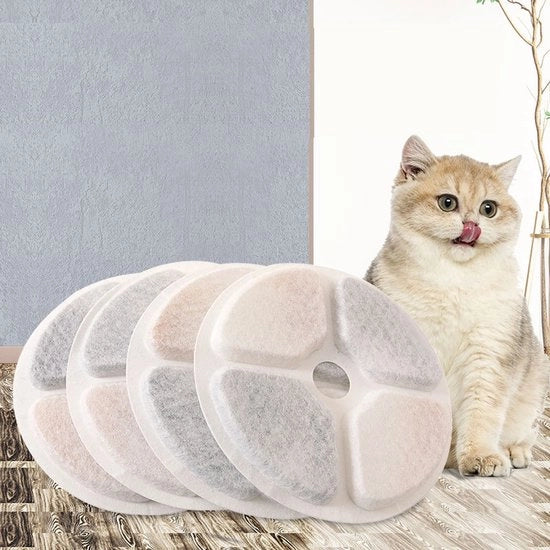 Dispensatore di acqua per animali filtro dischi a batterie di carbone attivo multi-filtro per migliorare la qualità dell'acqua Dispensatore di acqua per animali filtro elemento-4 pezzi