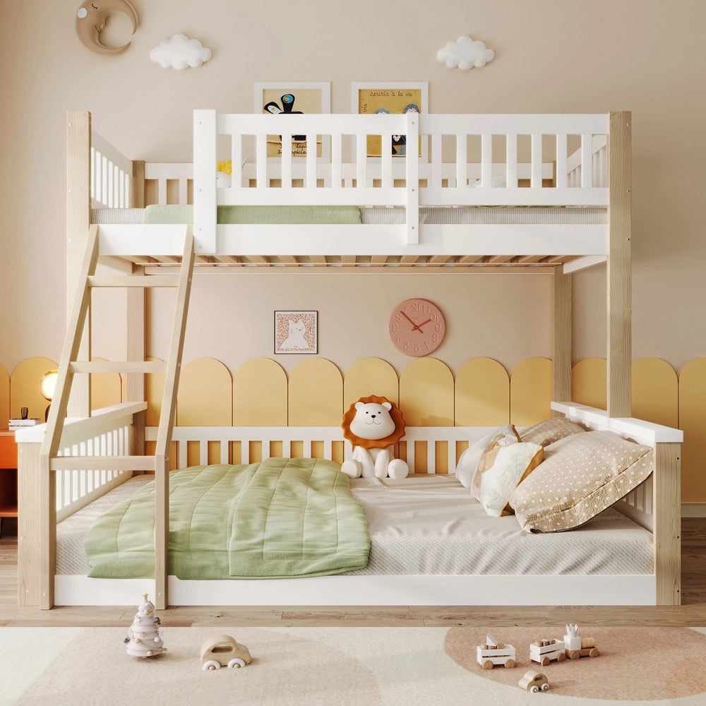 Letto a Castello 90x200 e 140x200 ¨C Xylo ¨C Bianco, Legno Naturale, senza Materasso