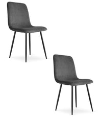 Poltrona imbottita in velluto a coste VALORA RIFT per soggiorno - Grigio x 2