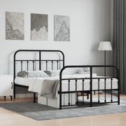 Giroletto con Testiera e Pediera Metallo Nero 120x200 cmcod mxl 79166