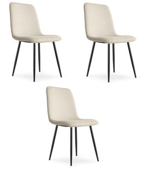 Sedia imbottita per soggiorno VALORA RIFT - Gambe beige/nere x 3