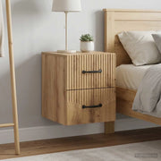 Mobiletto da notte a muro con cassetto 2 pcs Rovere Artigianale 898994