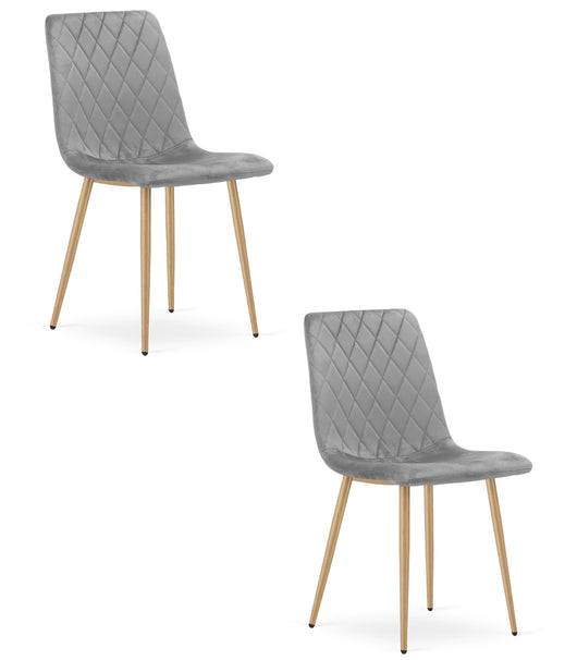 Sedia VALORA TURIN - Elegante sala da pranzo in velluto grigio chiaro x2