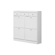 Vicco Scarpiera da ingresso Bianco 100 x 99.5 cm con 3 cassetti e 4 scomparti pieghevoli