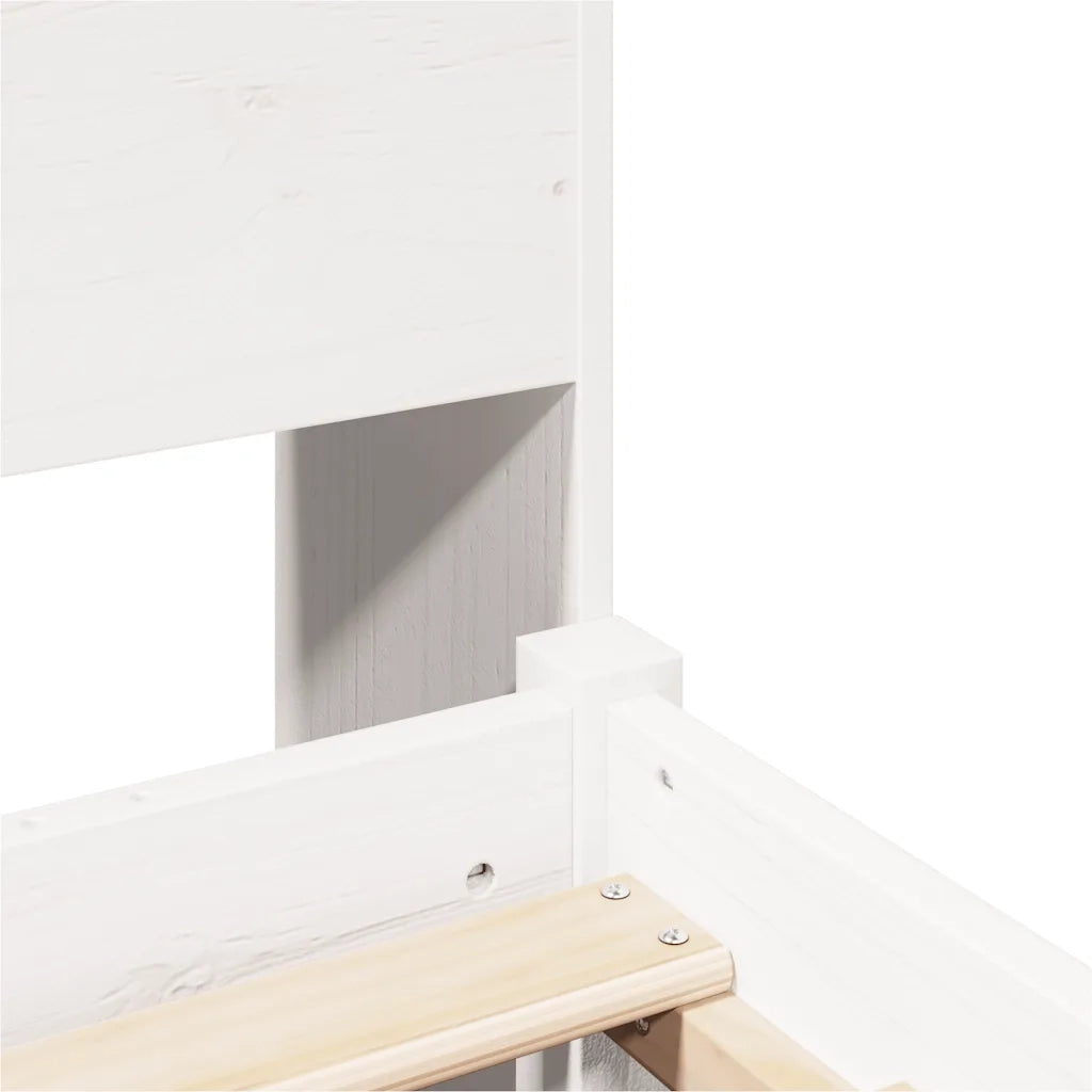 Letto Libreria senza Materasso Bianco 160x200 cm Legno di Pino 3321904