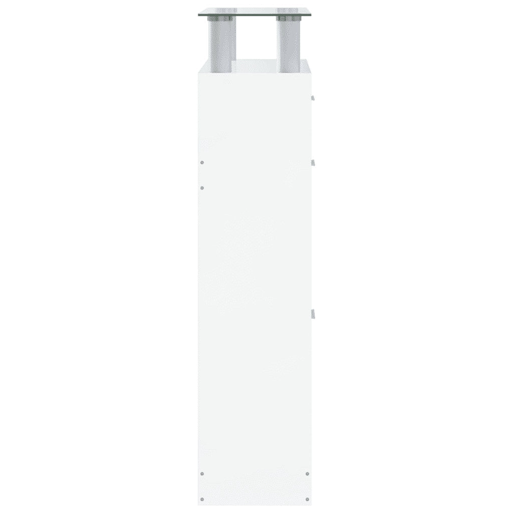 Scarpiera-Scaffale per scarpe Bianco Lucido 63x24x104 cm in Legno Multistrato