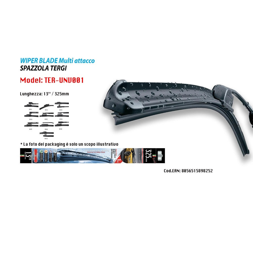 Trade Shop - Tergicristallo Da 13" Per Auto Universale Ricambio Maxtech Ter-unv001 -