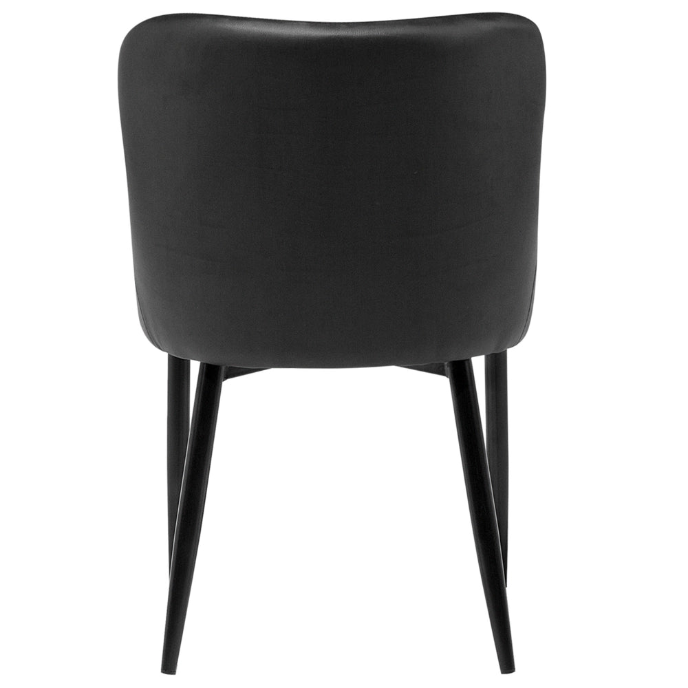 Set di 2 sedie da pranzo con rivestimento in ecopelle nera stile eclettico glamour