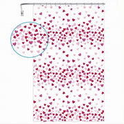 Trade Shop - Tenda Doccia Vasca Bagno 12 Ganci Impermeabile Cuori Rossi Rosa 240x200cm 87562 -