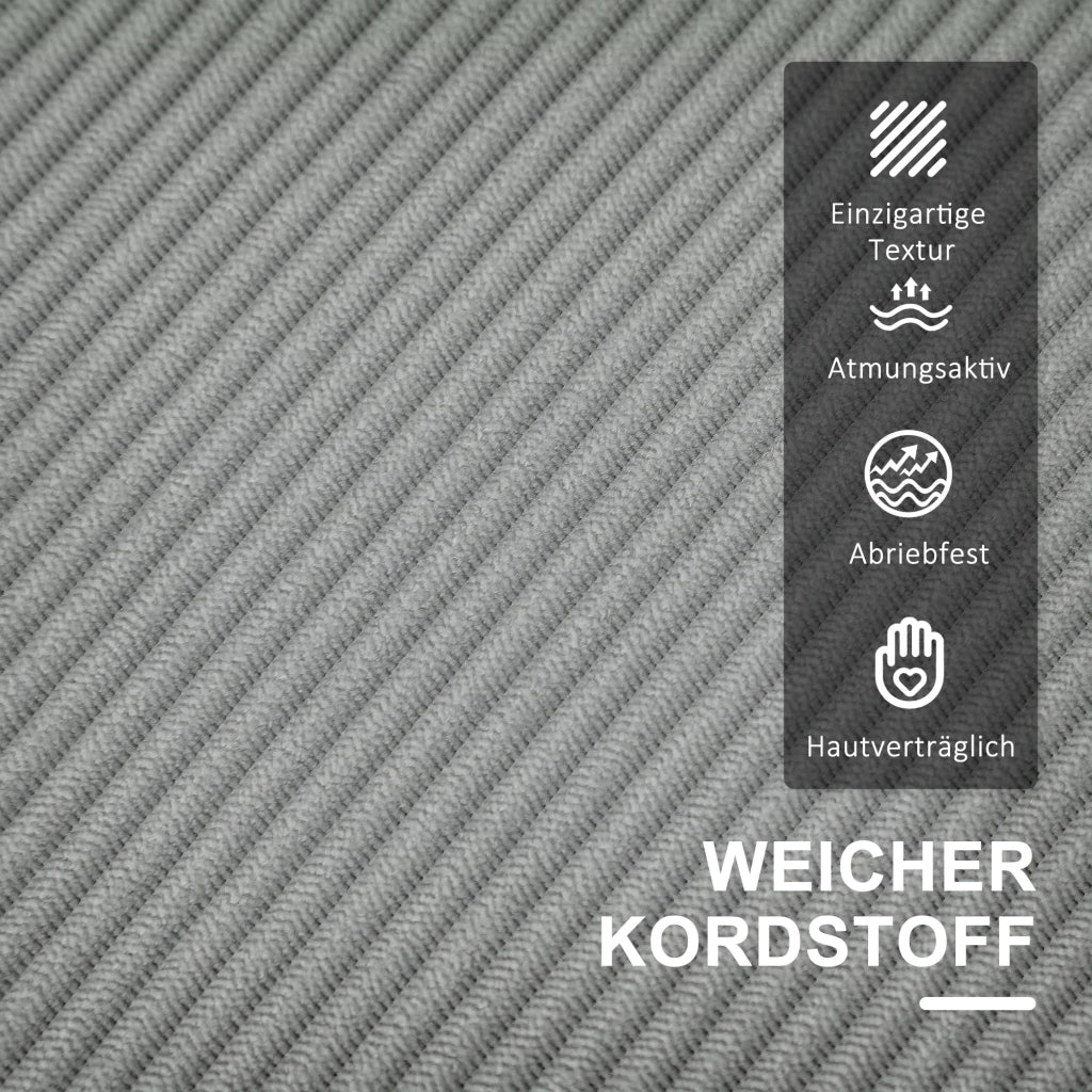 Divano 2 posti con contenitore e gambe in legno ¨C zephmum ¨C 117x63x79 cm grigio chiaro