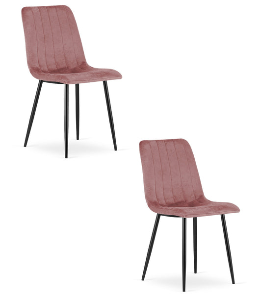 Sedia imbottita in velluto rosa VALORA JEWA - Elegante soggiorno e sala da pranzo x 2