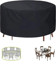 Copri tavolo per tavoli e sedie all'aperto - Tela Oxford - Impermeabile, resistente ai raggi UV, impermeabile, nero (185 x 110 cm)