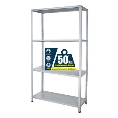 Scaffale kit base 90x40x170 4 ripiani grigio