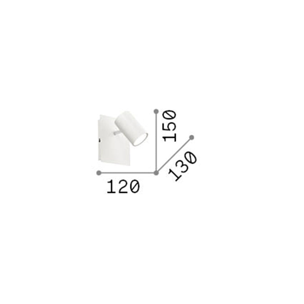 Applique Moderna Spot Metallo Bianco 1 Luce Gu10