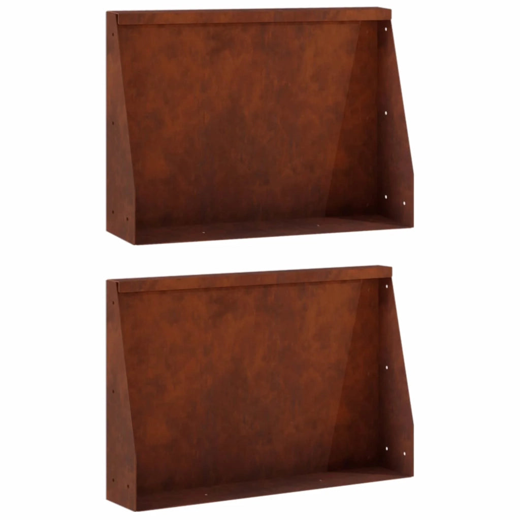Muro di contenimento 2 pz 60 x 12 x 40 cm Acciaio Corten 8015275