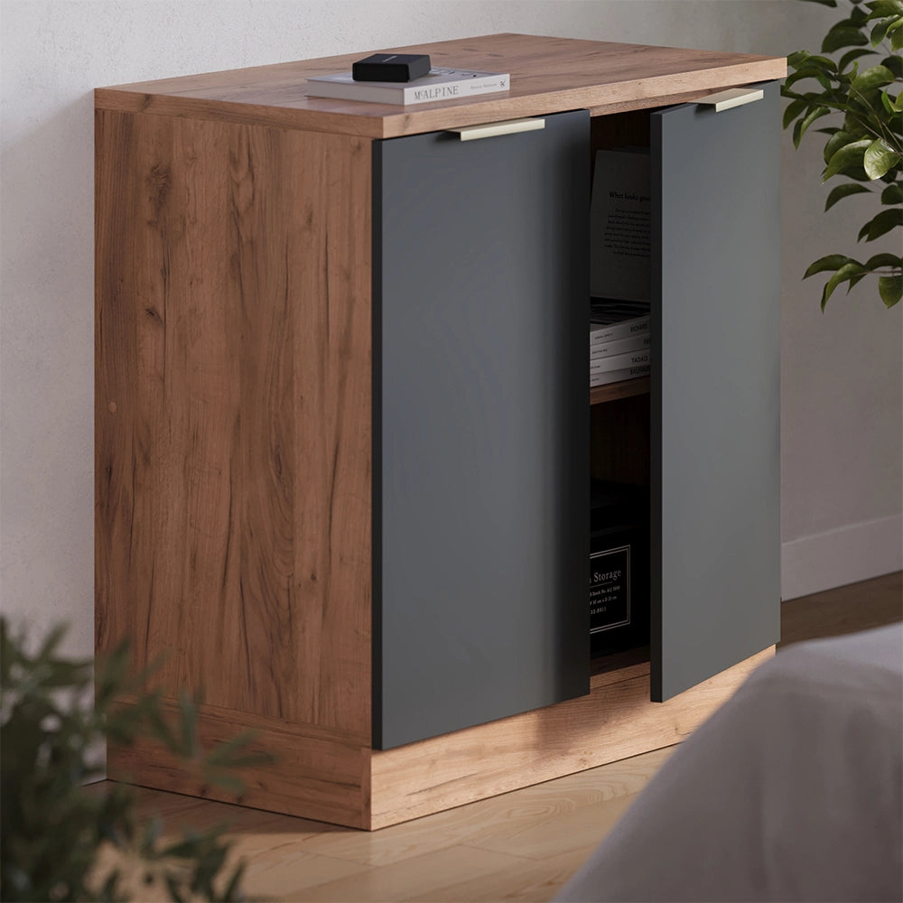 Mobile per mansarda Rion Antracite-oro/Rovere dorato 80 x 83.8 cm senza inclinazione con 2 ante Vicco