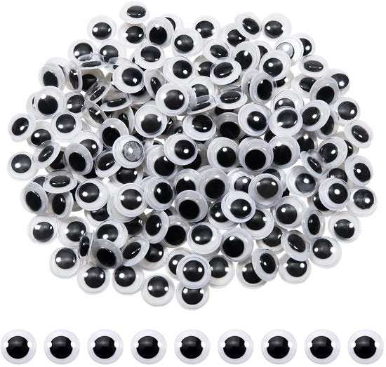 Occhi a Goccia da 10 mm - 100 Pezzi - Plastica - Creativo per Scrapbooking - Occhi a Goccia - Occhi a Goccia Grandi