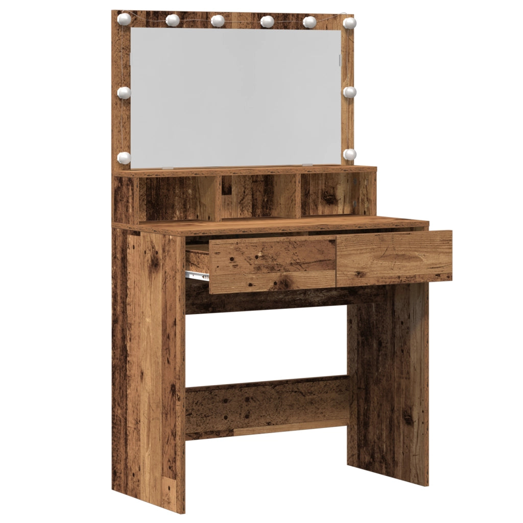 vidaXL Tavolo da Trucco con cassetto Legno vecchio 80 x 41 x 134.5 cm