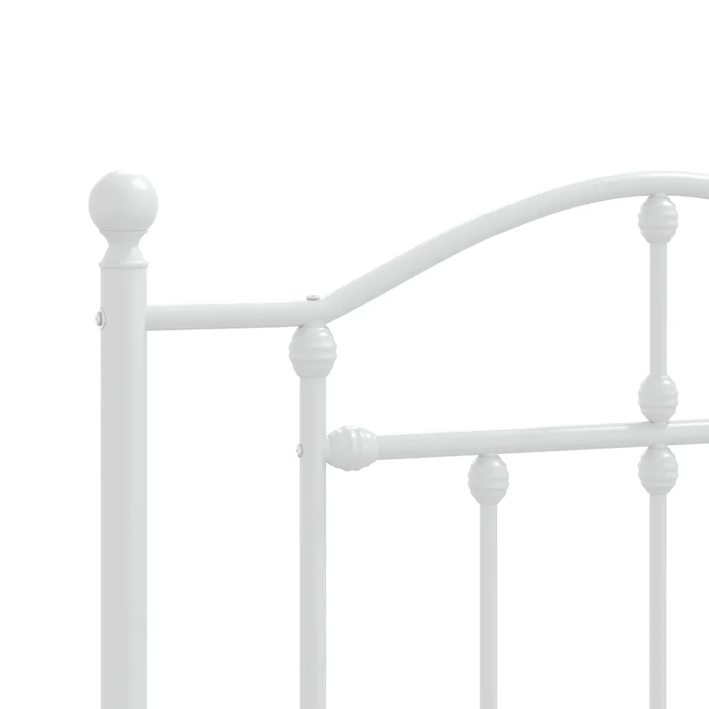 Giroletto con Testiera e Pediera-Struttura Letto Metallo Bianco 90x190 cm 444460