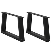Set di 2 gambe per tavolino da caffè a forma di V 50 x 30 x 31 cm con piedini regolabili moderno acciaio nero 02_0056824