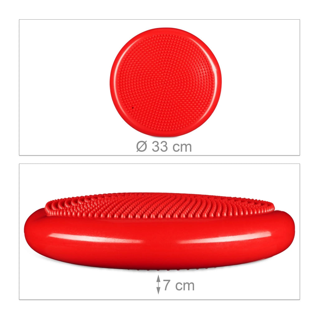 Cuscino di equilibrio ergonomico 7 x 33 cm per rinforzo muscolare e postura corretta in PVC rosso 13_0006193