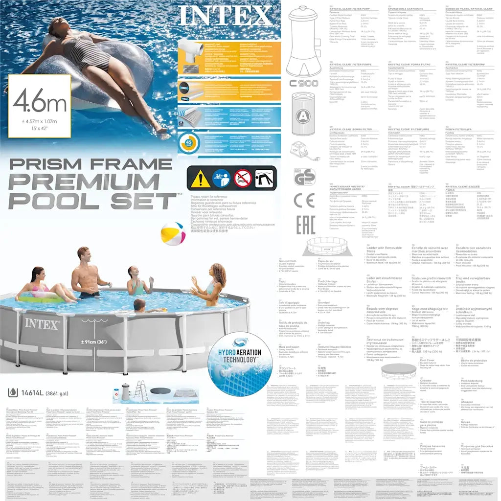INTEX Set Piscina Prism Frame 457x107 cm 26724GN 91487