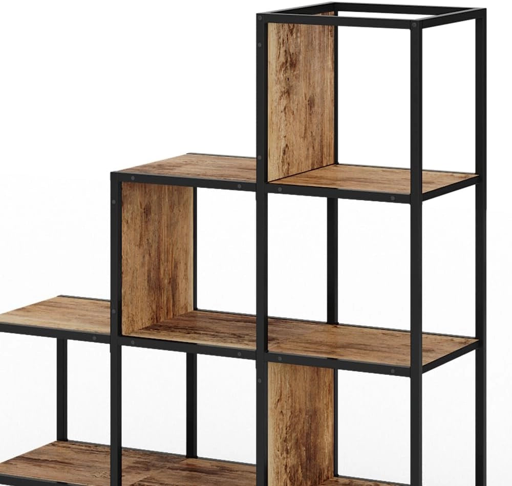 Divisorio per ambienti Fyrk, Legno antico, 90 x 92 cm, utilizzabile come divisorio o come libreria aperta