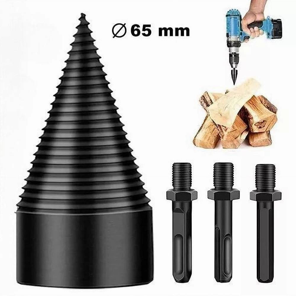 Trade Shop - Vite Conica Spaccalegna 65 Mm Fresa Legno Punta Per Trapano Con 3 Attacchi 07518 -