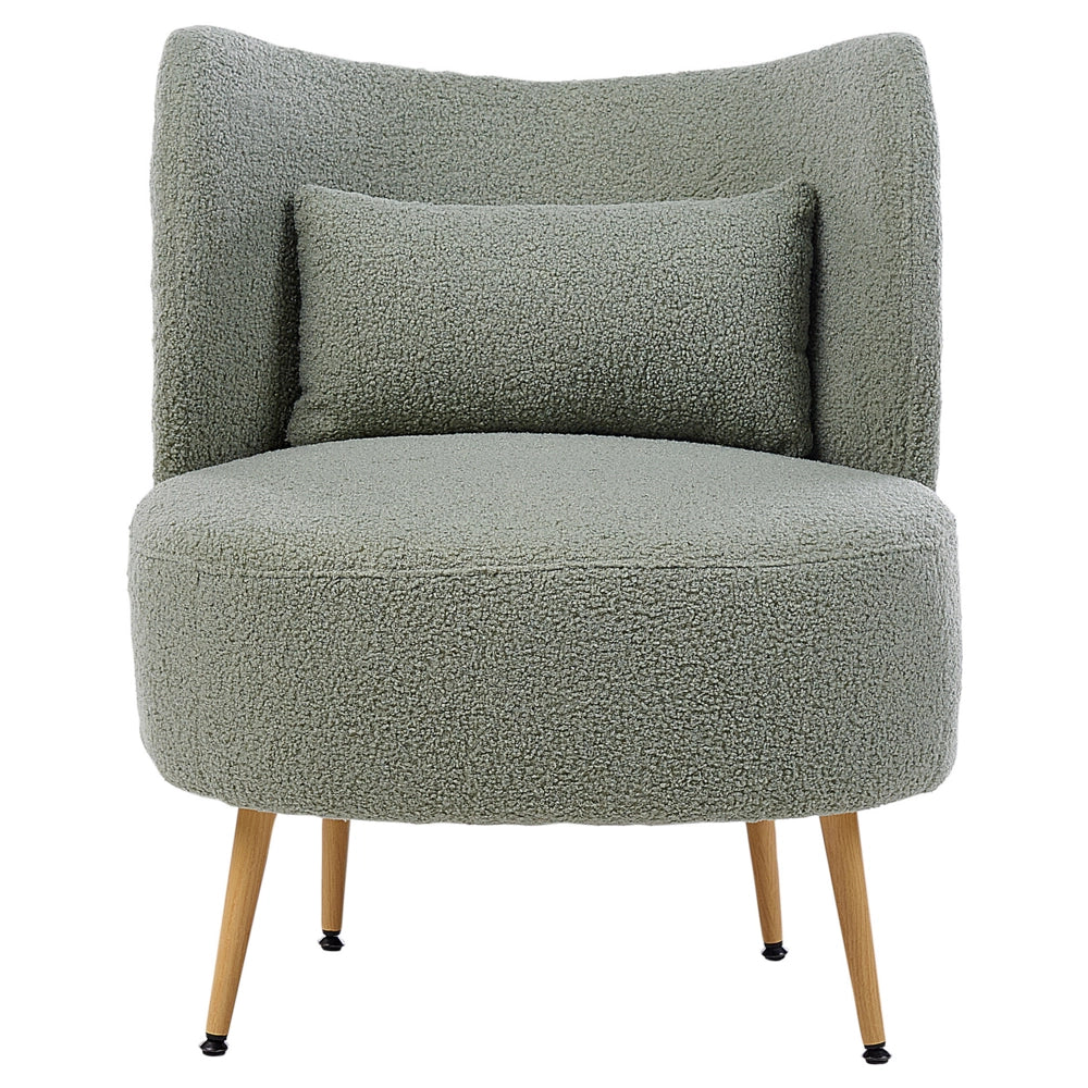Poltrona da salotto con schienale curvo  boucle verde stile glam elegante soggiorno