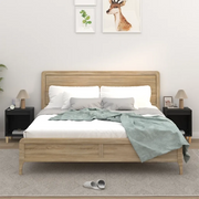 Comodini 2 pz-Set di 2 Tavolino da notte Nero 40x35x50 cm 156723