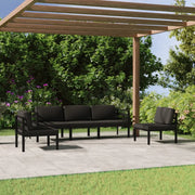 Set Divani da Giardino 5 pz con Cuscini in Alluminio Antracite cod mxl 41647