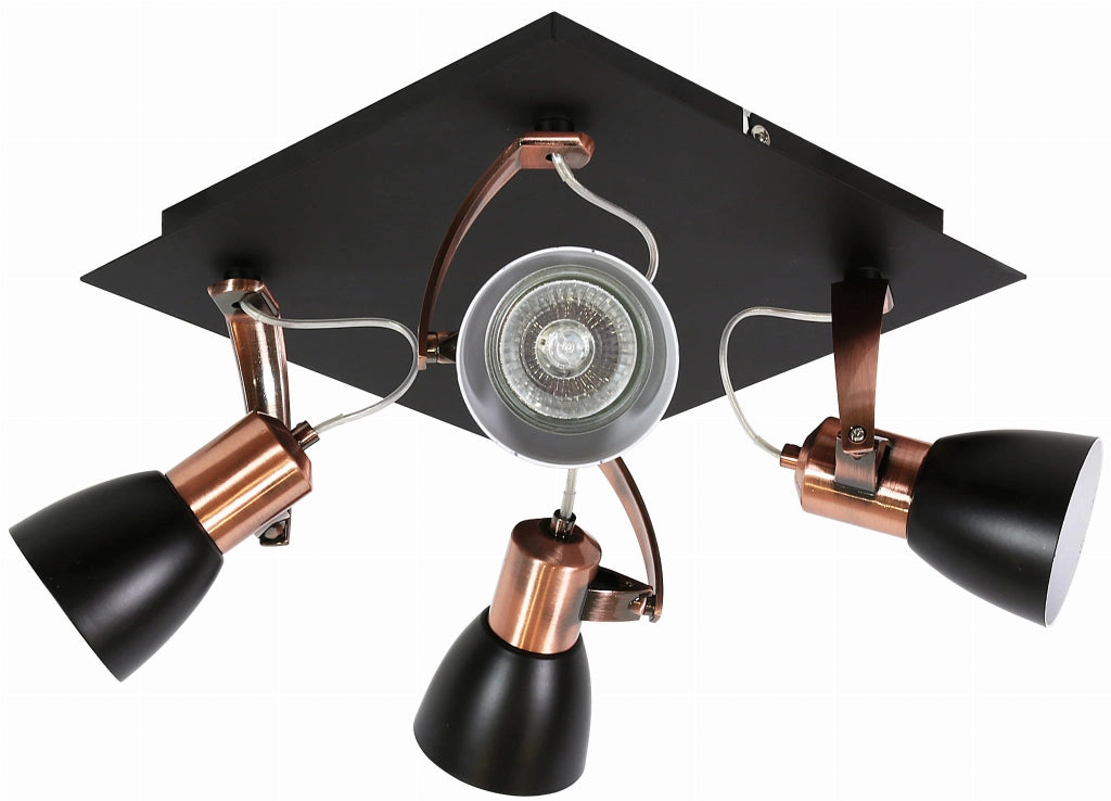Plafoniera Candellux Markus 4xGU10 nero rame metallo 30cm