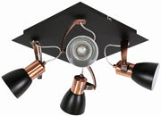 Plafoniera Candellux Markus 4xGU10 nero rame metallo 30cm