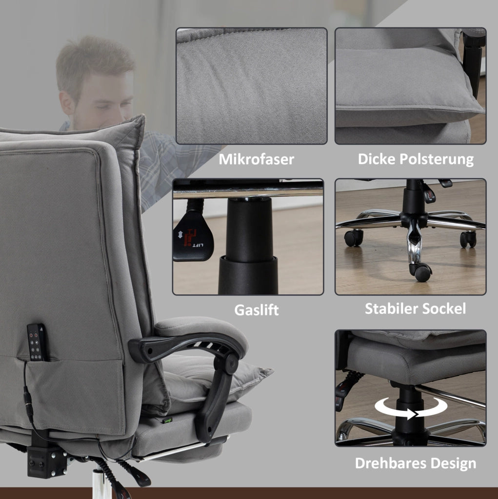 Sedia da ufficio ergonomica con massaggio e poggiapiedi